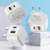 Cargador Rápido de Pared Tipo C 20W Más Vendido de 2025 Enchufe USB C para iPhone Adaptador UK EU US PD QC3.0