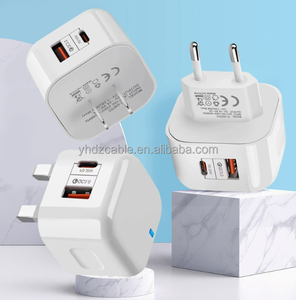 2025 superventas tipo <span class=keywords><strong>C</strong></span> 20W <span class=keywords><strong>USB</strong></span> <span class=keywords><strong>C</strong></span> cargador rápido enchufe para iPhone cargador adaptador Reino Unido UE EE. UU. PD QC3.0 cargador de pared <span class=keywords><strong>USB</strong></span> - Product Image 3