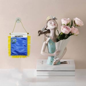 Wholesale <b>Mini</b> Pennant Car Flags Nevada Window Hanging Suction Cup Digital Printing Satin Material Automotive Use - Product Image 1