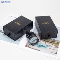 Cajas de Papel para Difusor de Aceite con Diseño de Piel de Serpiente de Lujo Personalizadas, Caja de Cuero Sintético Negra con Cajón, Botella de Perfume de Fragancia de Lujo con Empaque