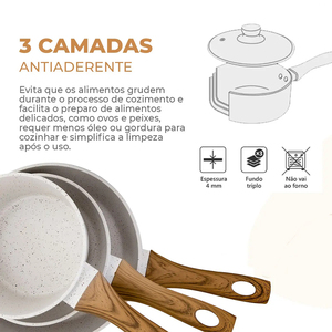 High Quality Modern <b>Ceramic</b> Marble Coated Pot <b>Pan</b> Glass Lids Bakelite Handles Non-Stick 6-Piece Aluminum Cookware Set - Product Image 4