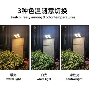 Solar <b>LED</b> Wall Lamp <b>Motion</b> <b>Sensor</b> Floodlight Remote Control Waterproof Hanging <b>Light</b> for Outdoor Camping - Product Image 3