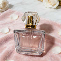 Emballage cosmétique personnalisé, flacon de parfum de luxe en verre vide de 80 ml avec pulvérisateur à pompe, impression sérigraphique, forme plate, service OEM/ODM