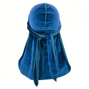 Durag de luxe unisexe pour 360 Waves, en velours doux, extensible, avec longue queue et larges sangles, couvre-chef - Product Image 3