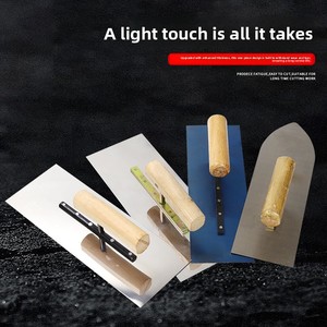 Truelle de maçon, spatule à plâtre, couteau à lisser, <span class=keywords><strong>brosse</strong></span> murale, manche en bois, épaissie, durable, grattoir de maçon - Product Image 5