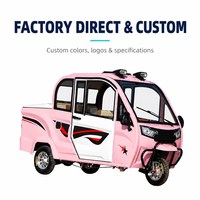 Tricycle électrique à trois roues, cabine entièrement fermée, 1000W, 60V58A, frein à disque, 4 places pour les trajets quotidiens