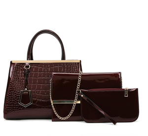 Conjunto de Bolsos para Mujer, 3 Piezas, de Cuero PU, Color Sólido, para Compras, Oficina y Eventos Formales - Product Image 1