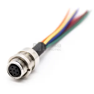 M8 Waterproof Color Coded Connector Wire with Panel Mount Connector