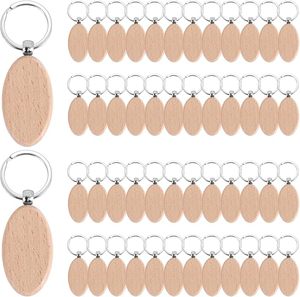 Portachiavi esagonali WOQI più venduti, in legno <span class=keywords><strong>di</strong></span> faggio non rifinito con anelli in ferro per incisione laser, pirografia, regali all'ingrosso - Product Image 1