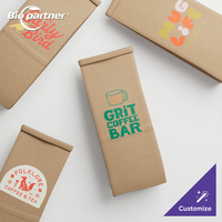 Sachets Doypack jetables en papier Kraft SOS avec fermeture à lien métallique, pour boulangerie, pain, bonbons et snacks, avec fenêtre