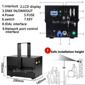 Cả hai ánh sáng 10W RGB hoạt hình ánh sáng laser làm mát không khí + Tec làm mát DMX/âm thanh/tự động đám cưới DJ hiệu ứng sân khấu đám cưới DJ thiết lập - Product Image 4