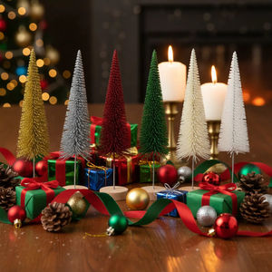 Mini sapin de Noël SANWEI, décoration de bureau, accessoires de photographie, décoration de table, sapin en sisal, brosse à bouteilles, pin - Product Image 6