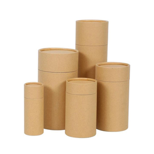 Recycled custom Free Sample food grade round kraft paper tube box Tea paper cylinder packaging for cosmetic tea containers