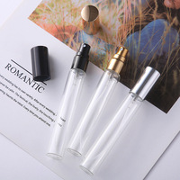 Flacon de parfum rechargeable en verre transparent 5 ml 8 ml 10 ml 15 ml avec atomiseur à vis en aluminium doré argenté noir