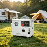 Générateur diesel 8 kVA à faible bruit, armoire silencieuse, démarrage électrique DC monophasé 220 V/110 V, ATS AVR 50/60 Hz