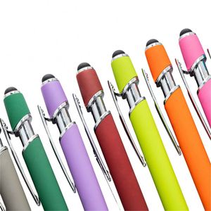 High Quality 2-in-1 Aluminum Rod Ballpoint <b>Pen</b> Custom Logo Metal for Stylus with Cork Grip Spray Glue Press Office Tool and Gift - Product Image 2