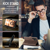 Étui portefeuille Caseme à rabat en cuir pour Samsung Galaxy S25 Ultra S24 Ultra S23 S22 Plus S21 S20 FE Kickstand pour Samsung S10 S9