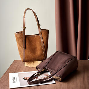 Marque dames sacs à main nouvelle mode femmes chaussures et sac à main dames luxe épaule en cuir véritable femmes seau sac en gros - Product Image 6