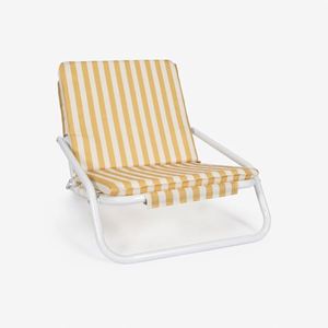 <b>Low</b> Profile Heavy Duty Lightweight Portable <b>Beach</b> <b>Chair</b> with Sand Seat Padding Iron Frame - Product Image 5