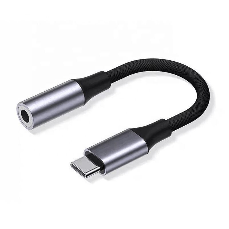 도매 나일론 디지털 오디오 케이블 칩 USB-C USB C 타입 C 남성 3.5MM Aux 헤드폰 이어폰 잭 스테레오 오디오 어댑터 케이블