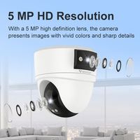 Kamera Dome Nirkabel Okam Pro Dual Lens 6MP untuk Keamanan Rumah Dalam Ruangan, Penglihatan Malam Berwarna, Audio Dua Arah, Deteksi Gerakan Pan-Tilt