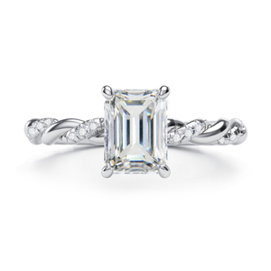 Direct Sales 925 Sterling Silver Emerald Cut Rhodium Plated 5A Zirconia Engagement Bridal Fine Jewelry <b>Ring</b> for Party Occasions - Product Image 3