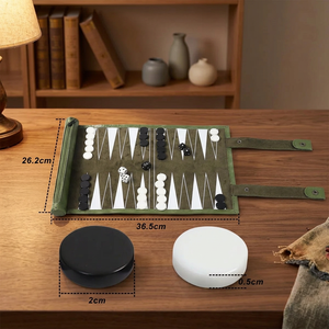 ชุดแบ็คแกมมอนที่ดีที่สุดสำหรับผู้เริ่มต้น โดย MORGANS INDUSTRIES ชิ้นส่วนทำจากหนังรักษ์โลก บรรจุภัณฑ์แบบกำหนดเองได้ - Product Image 3