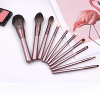 Vente en gros de pinceaux de maquillage professionnels en cheveux synthétiques ensemble de pinceaux de maquillage bling rose de haute qualité 11 24 pièces