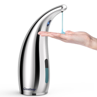 Dispensador automático de jabón líquido de 300mL/11oz, sin contacto, 4 niveles, sensor infrarrojo ajustable, resistente al agua, para baño, cocina, Hotel