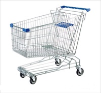 Chariots de courses pliables de style asiatique ATOGGI 60-210L, finition en zinc + revêtement en poudre, roues en PU/PVC de 4 et 5 pouces, argent/rouge/vert