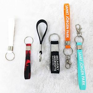 Customised Silicone Wristband Keychain with Keyring Fully Embossed with Your Logo or Text - Product Image 1