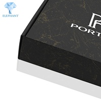 Boîte pliante en carton ondulé noir avec logo personnalisé pour perruque, extension de cheveux, boîte à perruque noire