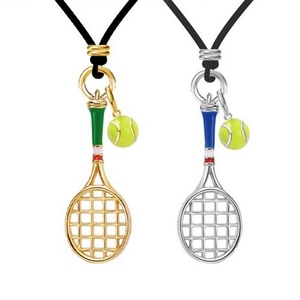 Nuovo Arrivo Collana con Ciondolo a Forma di Racchetta da Tennis in Rame, Stile Casual Sportivo, Elegante, Colori Oro e Argento, Regalo per Donna e <span class=keywords><strong>Uomo</strong></span> - Product Image 1