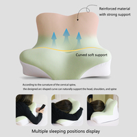 Nuevo estilo Cuello Soporte Cervical Ergonómico Memoria Espuma Cara Abajo Contorno Almohada para dormir en el estómago y jugar con teléfono celular