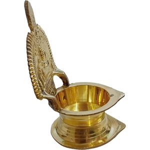 โคมไฟน้ำมันทองคำ dija อินเดียทำด้วยมือสำหรับ Diwali pooja Ashta-lakshmi kamatchi vilakku - Product Image 4