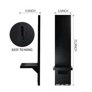 Nordic style wooden <b>black</b> decorative <b>candlestick</b> base, distressed French style <b>candlestick</b> stand, wall vase rack storage - Product Image 4