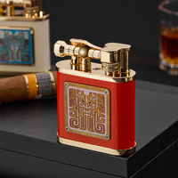 JIFENG JF-110, briquet à gaz de table rechargeable, grande taille, style luxueux, cadeau d'affaires élégant, plaque de gravure personnalisée
