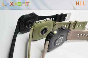 Montre connectée de sport H11 pour hommes, écran IPS, bracelet en caoutchouc, charge sans fil, moniteur de fréquence cardiaque, appels Bluetooth, lampe torche intégrée - Product Image 6
