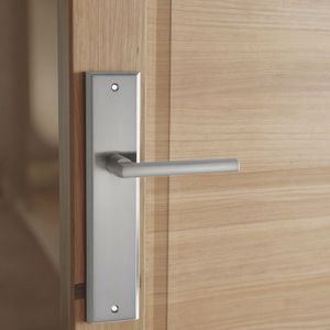 Manija de placa de aluminio/acero inoxidable Rectangular de estilo español, manija de placa Ovalada para puertas de madera interiores o exteriores - Product Image 1