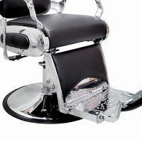 Fauteuil de Barbier Pivotant et Pliable de Luxe, Style Rétro Royal, en Cuir Synthétique, avec Fonction Massage