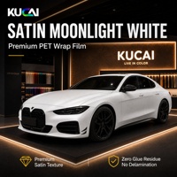 Film de protection pour voiture en vinyle PET blanc satiné mat effet clair de lune, film de carrosserie changeant de couleur avec technologie Air Release, autocollant de style extérieur