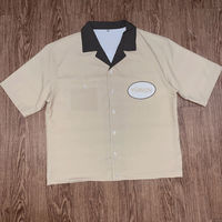 Chemise Polo Homme Personnalisée avec Logo Brodé, Coupe Courte, Col Cubain, Coupe Boxy, Chemise de Travail pour Homme