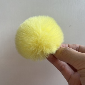 Faux lapin boule <span class=keywords><strong>de</strong></span> fourrure joli pompon moelleux avec boucle soignée pour sac porte-clés jouet <span class=keywords><strong>chaussure</strong></span> accessoire à créer soi-même 7cm 2.75 en pompons à fourrure doux - Product Image 3