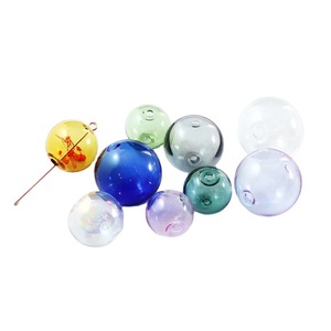 5 Cuentas De Cristal Soplado Transparente Con Rayas - Hechas A Mano, Redondas Y Planas, Diámetro ~0.6", Para Hacer Joyas Creativas