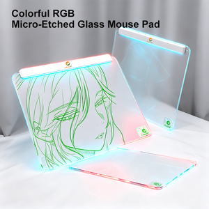 Factory Custom Glass Gaming <b>Mouse</b> Pad Speed Control Esport Ultra Smooth Glass <b>Mouse</b> <b>Mat</b> Tempered Glass Mousepad with RGB Backlit - Product Image 3