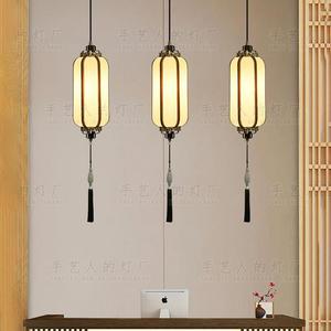 Lampe suspendue de style chinois, dorée, longue, E27, LED, lumière chaude, protection des yeux, pour chambre à coucher, bureau, salon de thé - Product Image 2