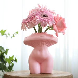 Champignon Corps féminin <span class=keywords><strong>Vase</strong></span> excentrique Unique Cute and Funny Boho Mushroom Butt <span class=keywords><strong>Vase</strong></span> for Flower Modern Home Esthétique for Decorating - Product Image 3