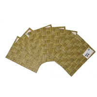 Plafonds en PVC personnalisés, résistants au feu et à l'humidité, décoration de plafond d'hôtel, forme de grille, tapis synthétique en bambou