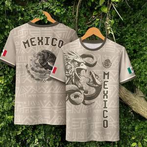 Camiseta de Fútbol para Hombre de México, Camiseta de Partido Sublimada con Cuello Redondo y Manga Corta, 100% Poliéster, Corte Regular, Ropa Deportiva para Adultos - Product Image 3