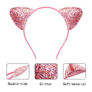 بيع بالجملة كارتون لطيف لأعياد ميلاد الفتيات إكسسوارات ربطة شعر لامعة مطرزة - Product Image 4
